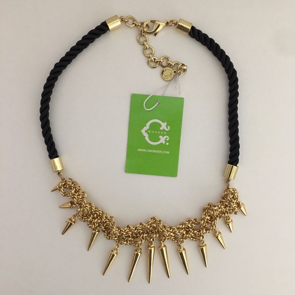 C. Wonder Crochet Spike Gold Black Necklace